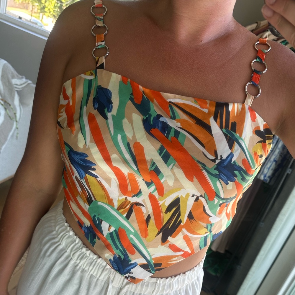 Colorful Abstract Print Top